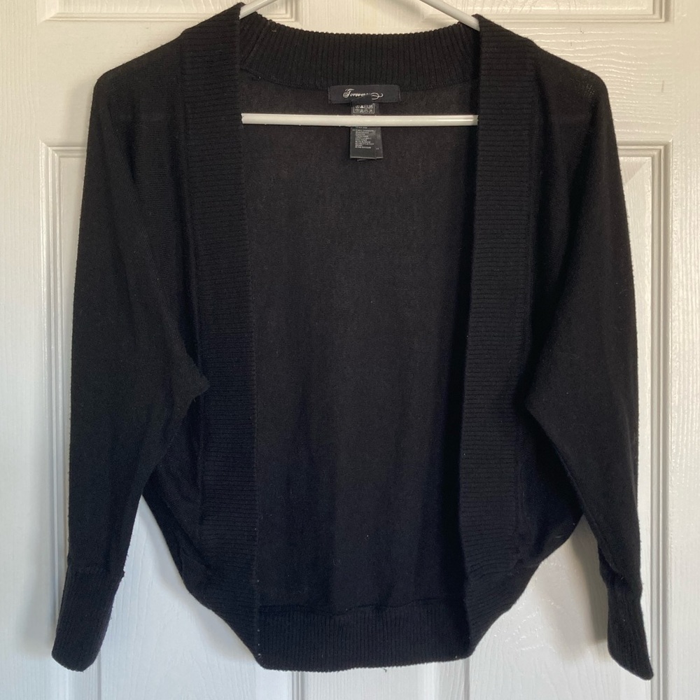 Forever 21 black cropped cardigan